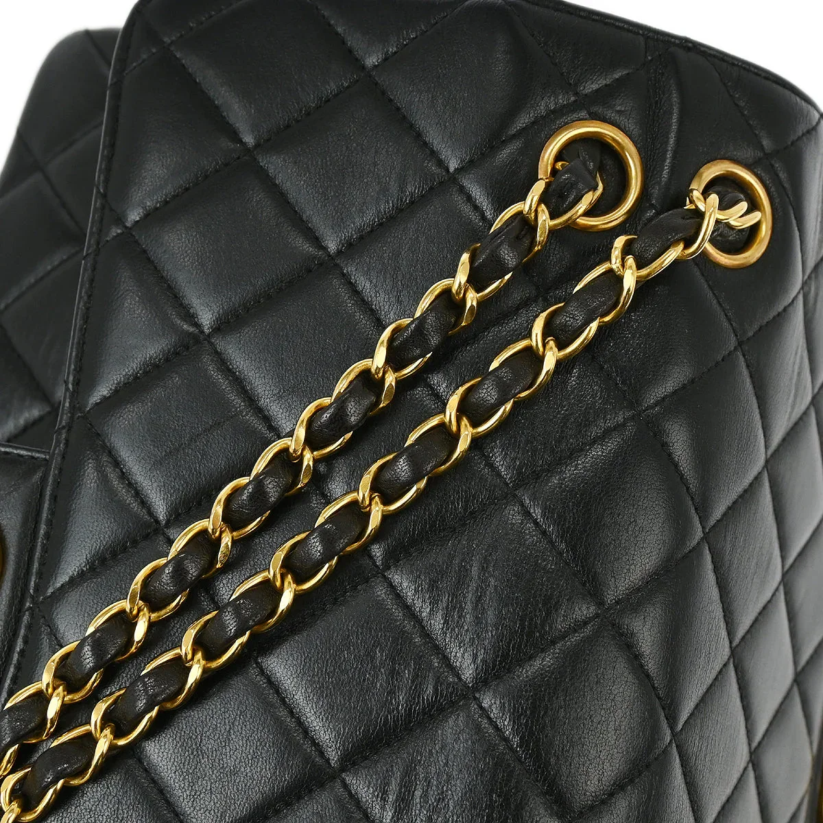 Chanel 1994-1996 Black Lambskin Double Sided Classic Flap Shoulder Bag - Image 5