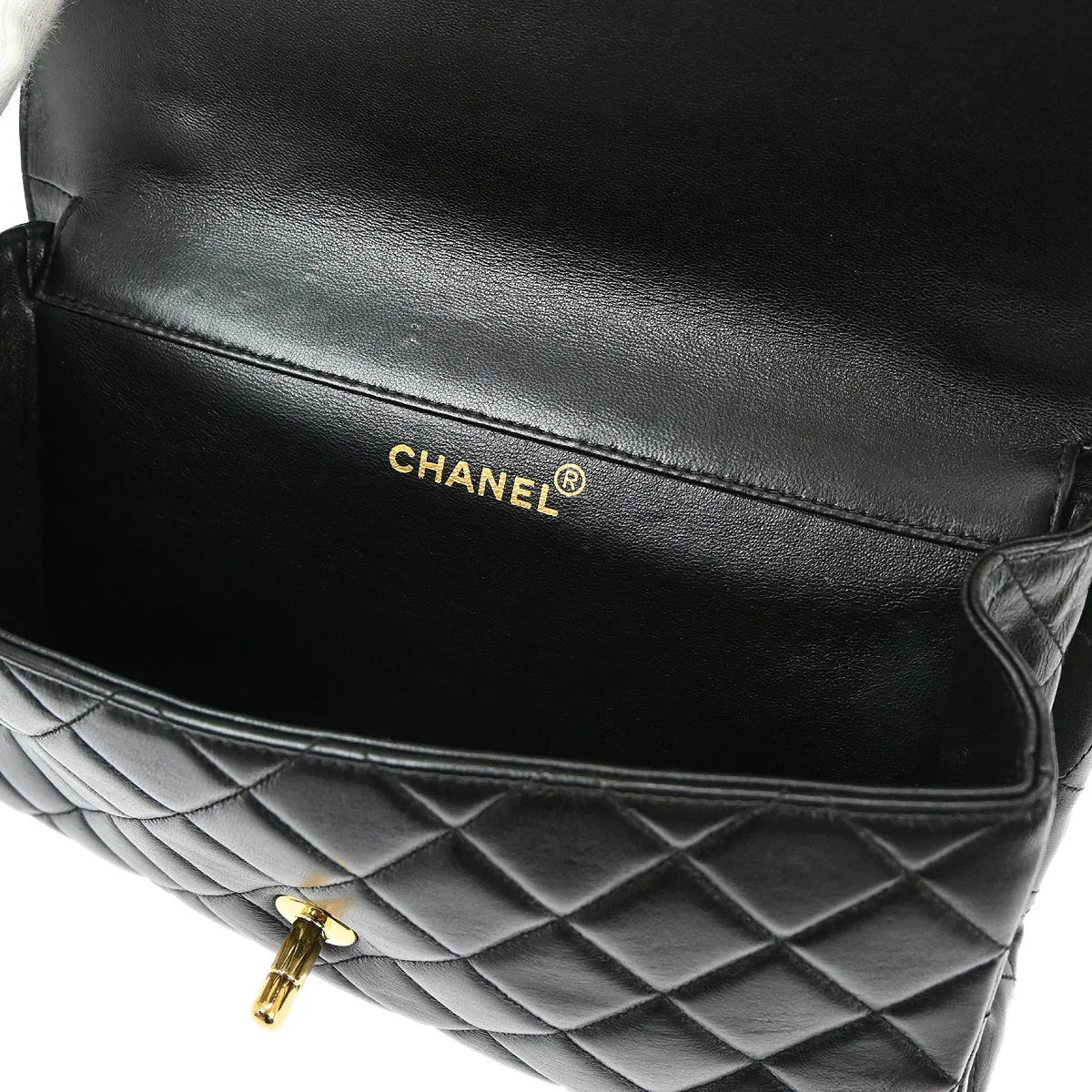 Chanel 1994-1996 Black Lambskin Double Sided Classic Flap Shoulder Bag - Image 7