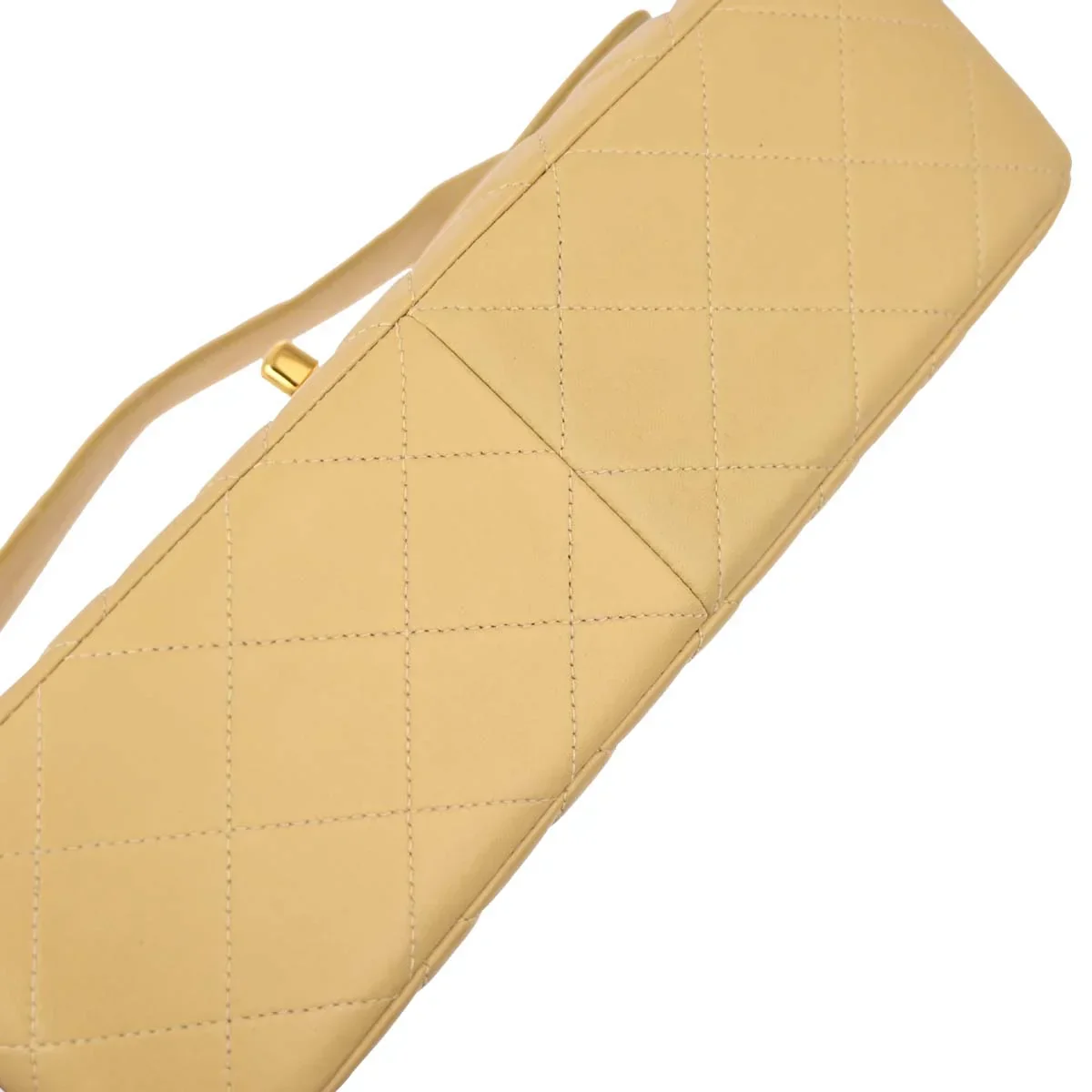 Chanel Beige Lambskin Double Sided Classic Flap Handbag - Image 4
