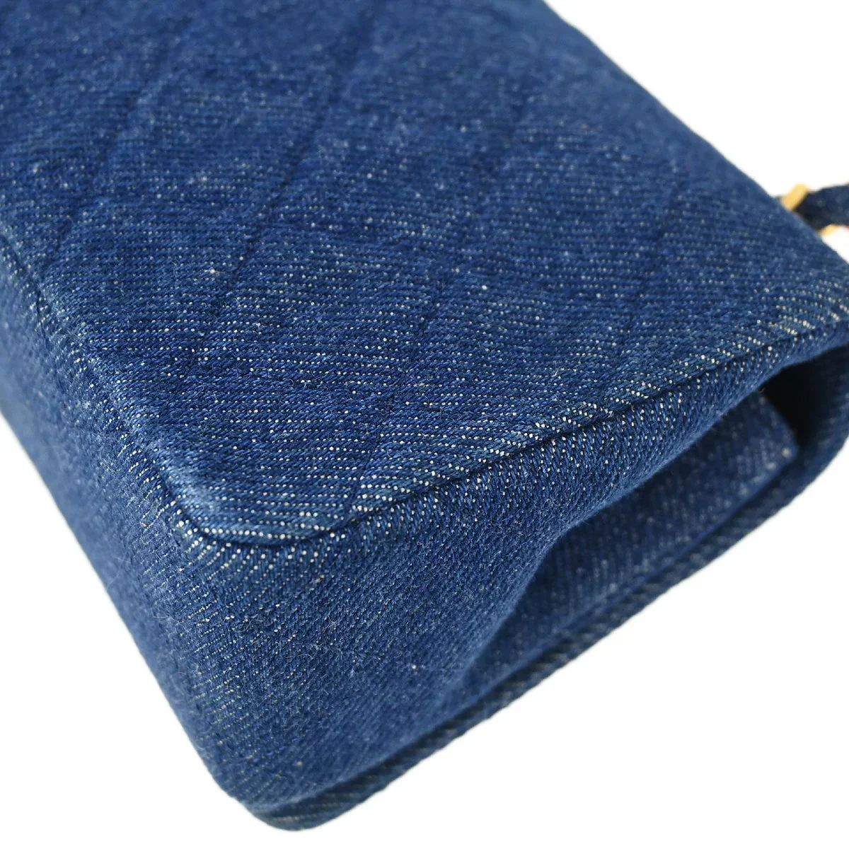 Chanel 1989-1991 Blue Denim Turnlock Mini Full Flap Shoulder Bag - Image 5