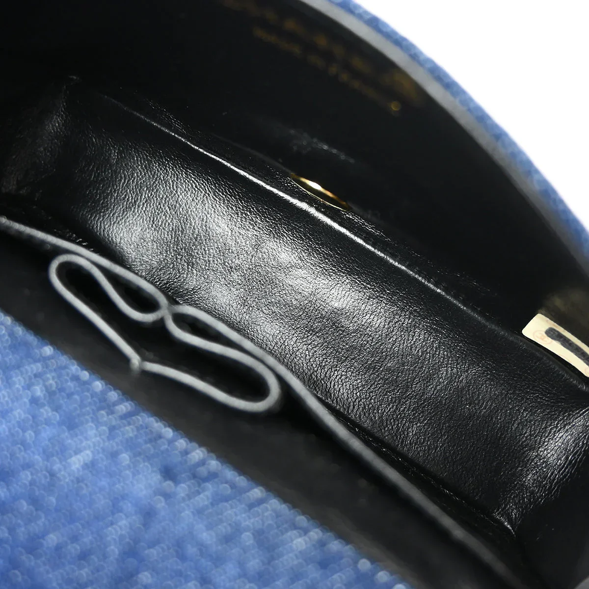 Chanel 1989-1991 Blue Denim Turnlock Mini Full Flap Shoulder Bag - Image 8