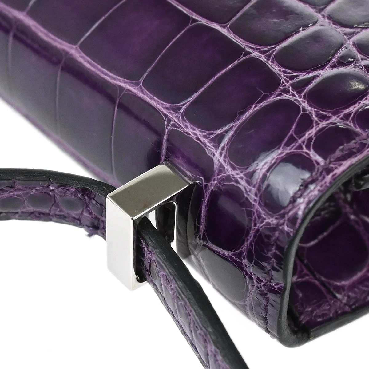 Hermes * 2010 Amethyst Alligator Crocodile Constance 14 Shoulder Bag - Image 5