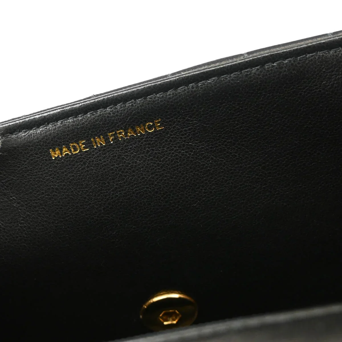 Chanel 1991-1994 Black Lambskin Chevron Handbag - Image 10