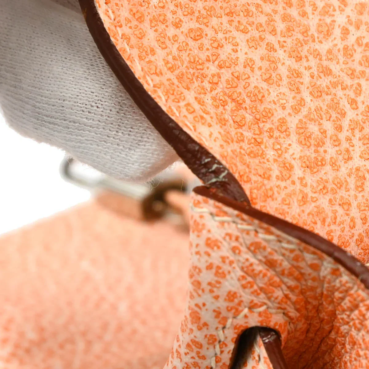 Hermes * 2002 Orange Dalmatian Kelly 28 Retourne 2way Shoulder Handbag - Image 9