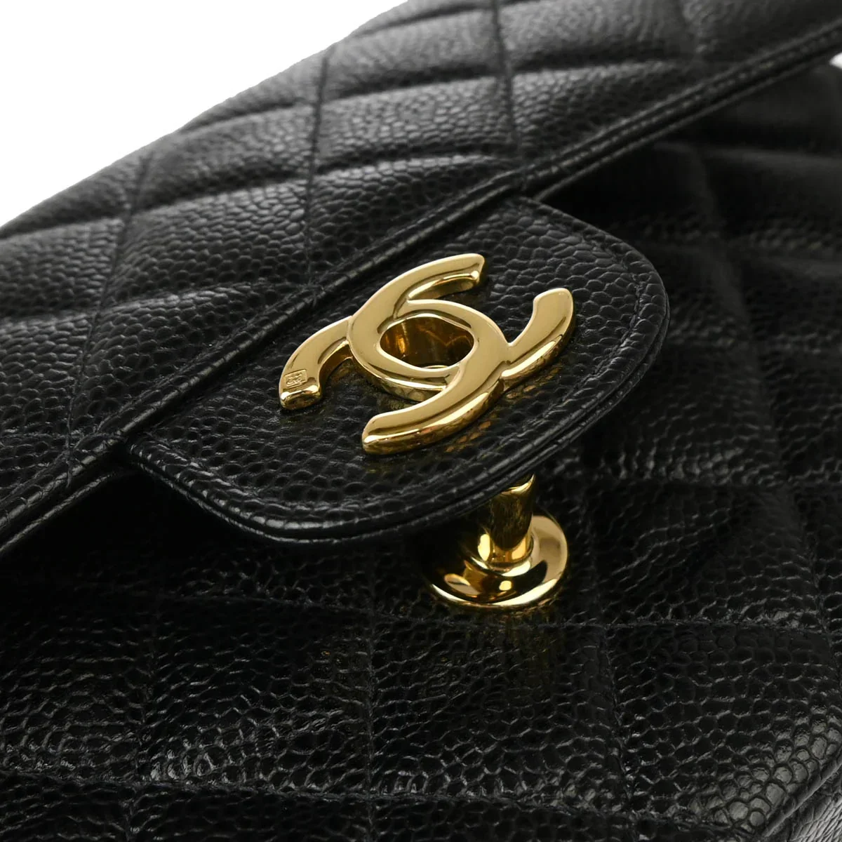 Chanel * 2001-2003 Black Caviar Small Classic Double Flap Shoulder Bag - Image 6