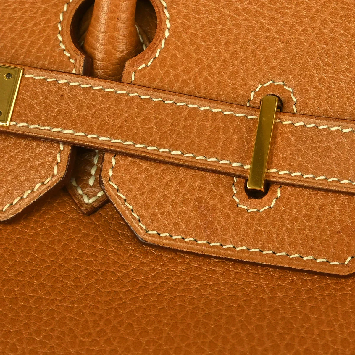 Hermes 1995 Natural Ardennes Haut a Courroies 32 Handbag - Image 5