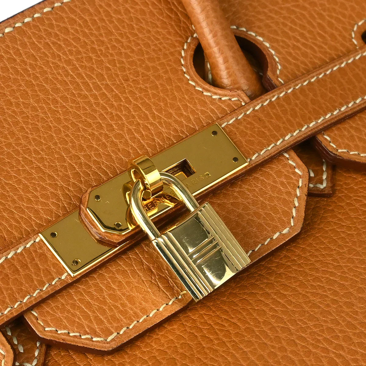 Hermes 1995 Natural Ardennes Haut a Courroies 32 Handbag - Image 6