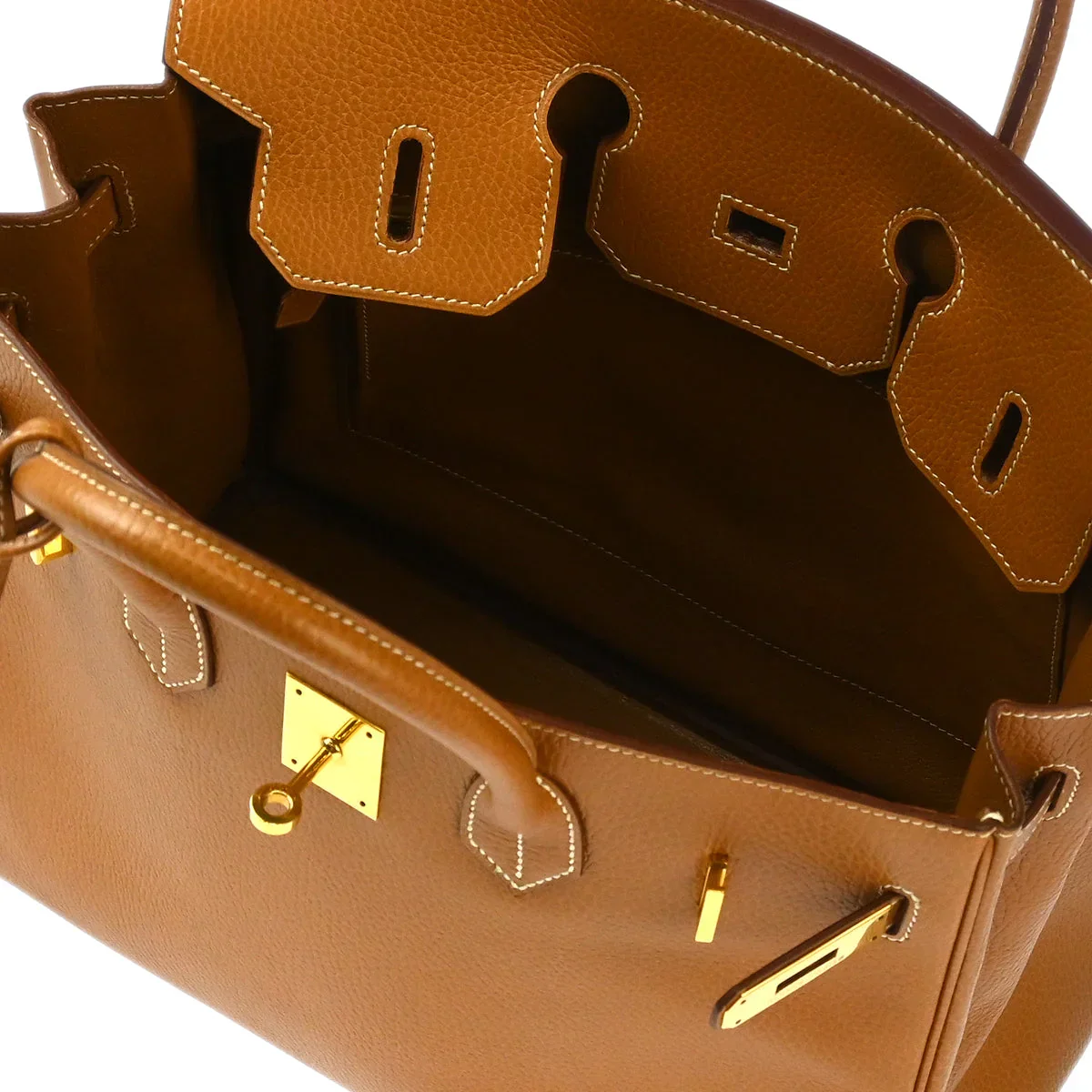 Hermes 1995 Natural Ardennes Haut a Courroies 32 Handbag - Image 7