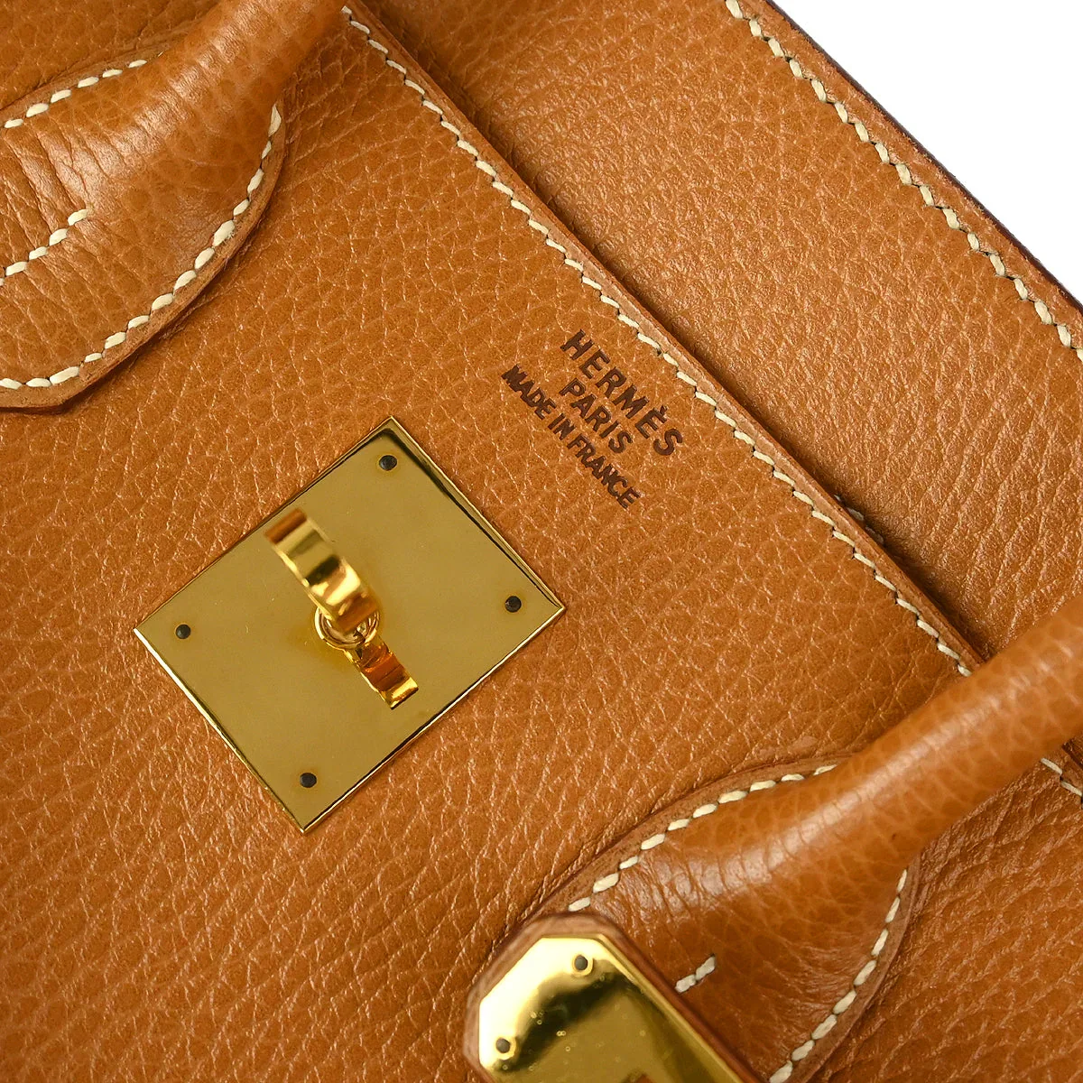 Hermes 1995 Natural Ardennes Haut a Courroies 32 Handbag - Image 9
