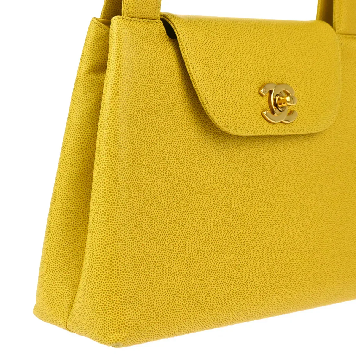 Chanel * 1997-1999 Yellow Caviar Handbag - Image 3
