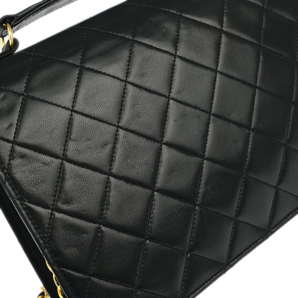 Chanel * 1989-1991 Black Lambskin Double Turnlock Shoulder Bag - Image 4