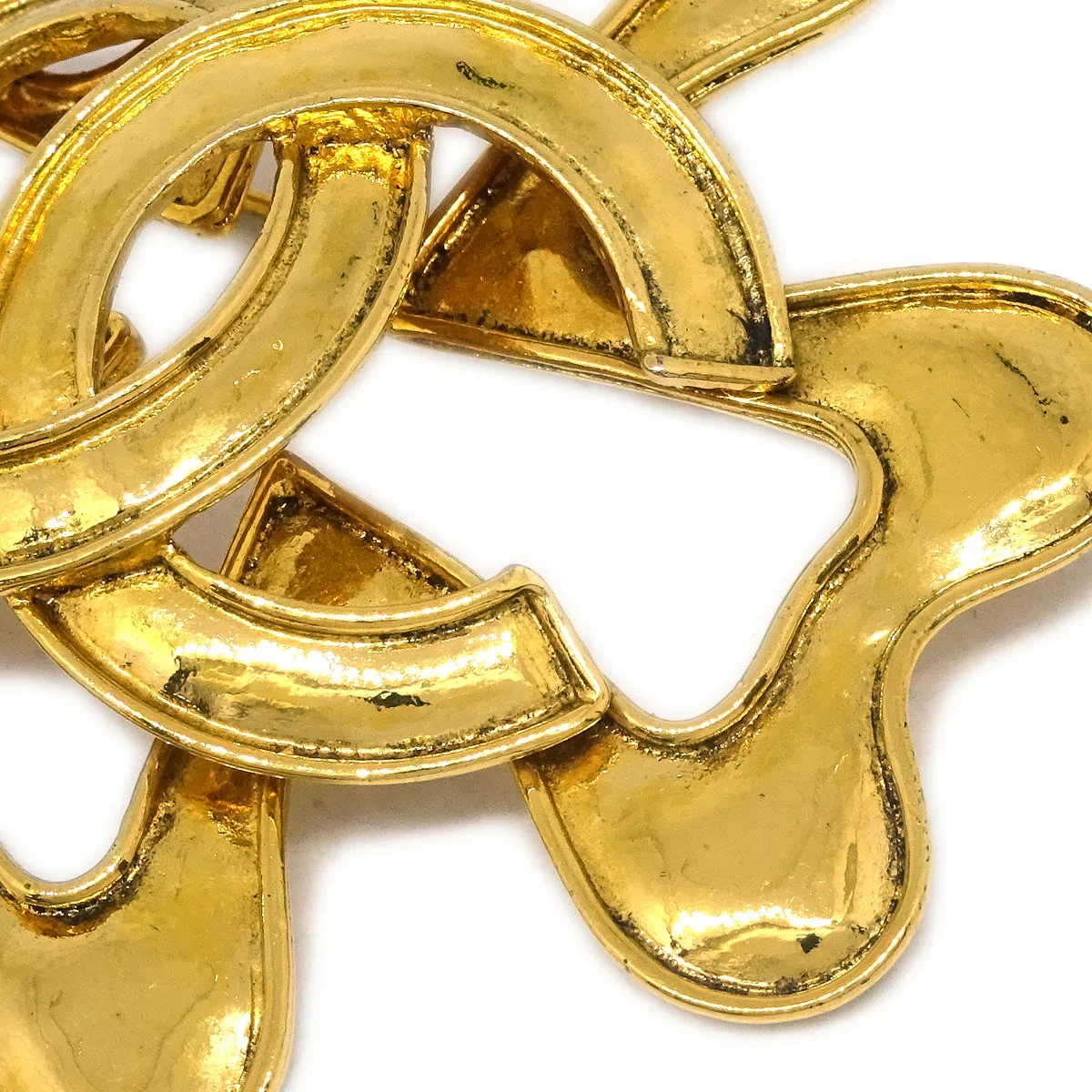 Chanel Clover Brooch Pin Gold 94P - Image 2