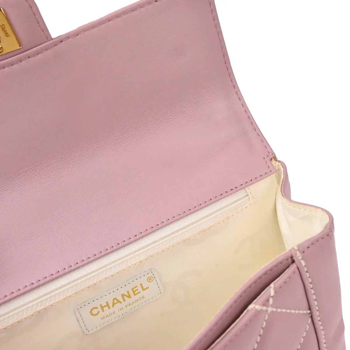 Chanel 2004-2005 Purple Calfskin Wild Stitch Handbag - Image 8
