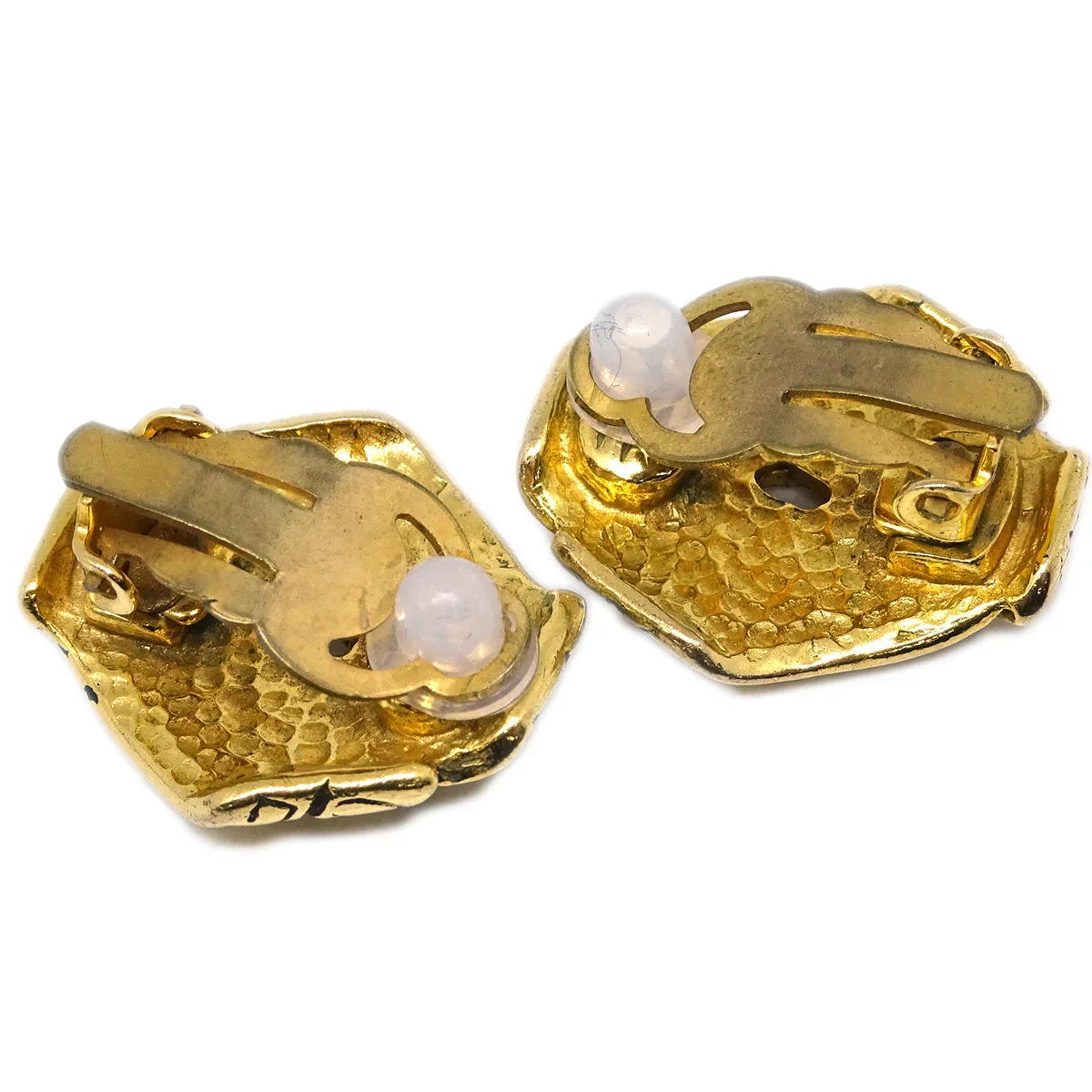 Chanel Rhombus Earrings Clip-On Gold 96P - Image 3