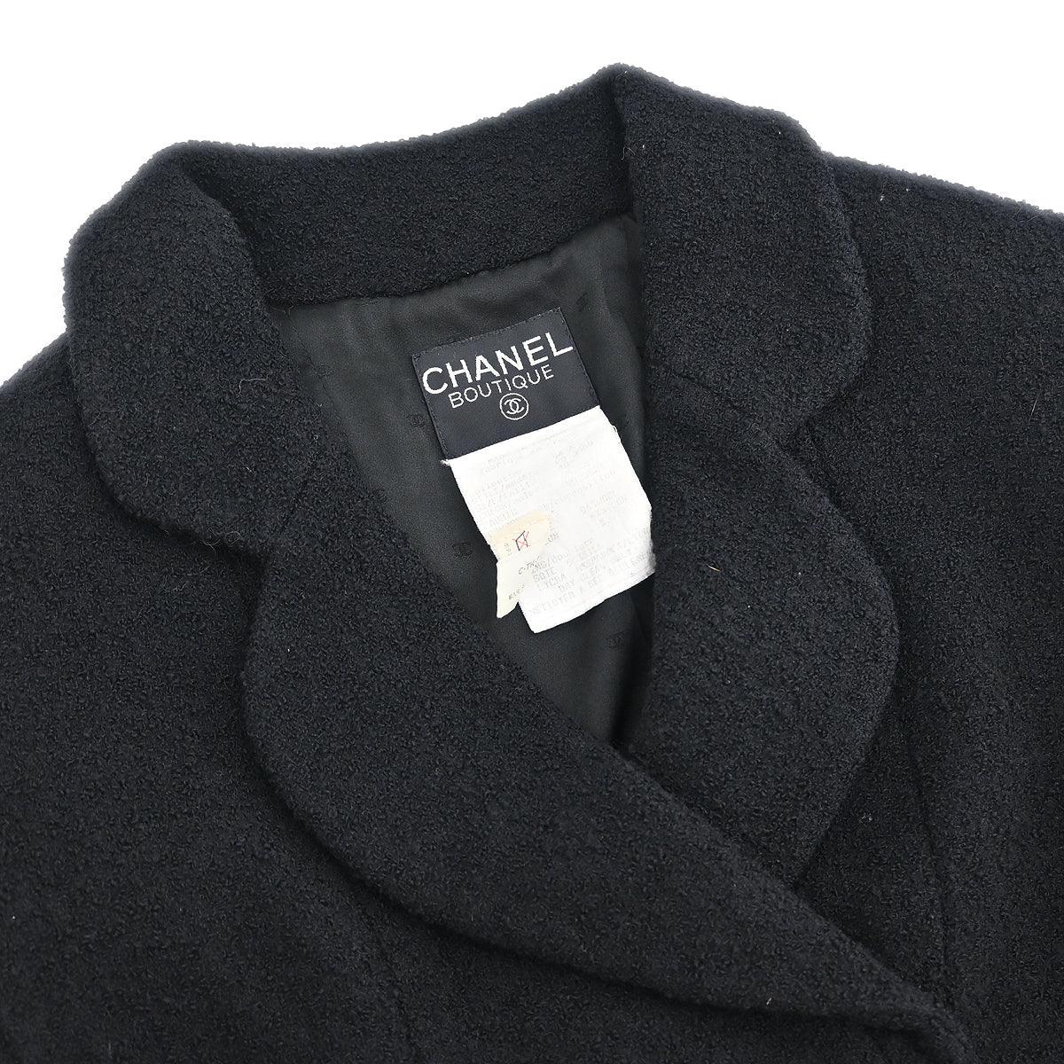 Chanel 1994 Setup Suit Jacket Skirt Black #40 - Image 3