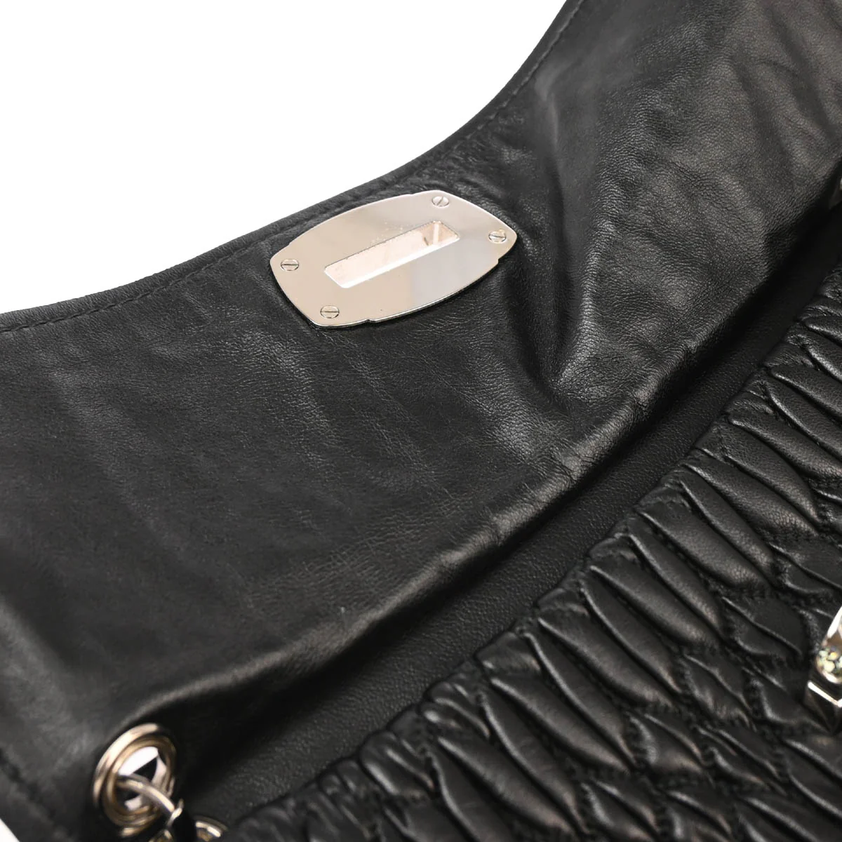 Miu Miu Black Lambskin Matelasse Shoulder Bag - Image 8