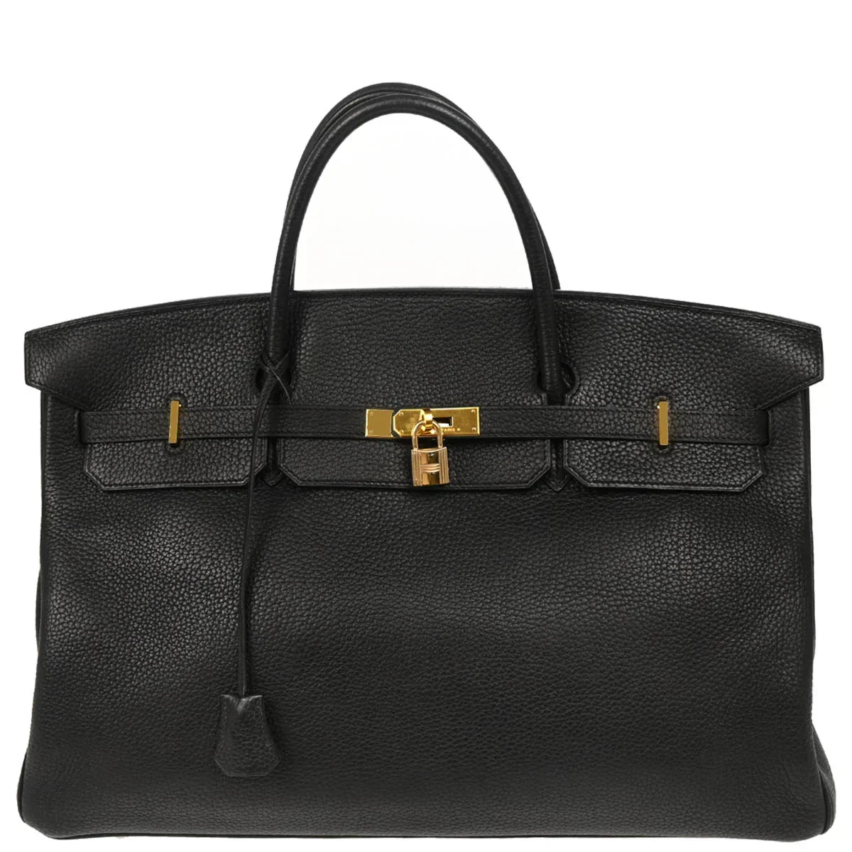 Hermes 2001 Black Togo Birkin 45 Handbag