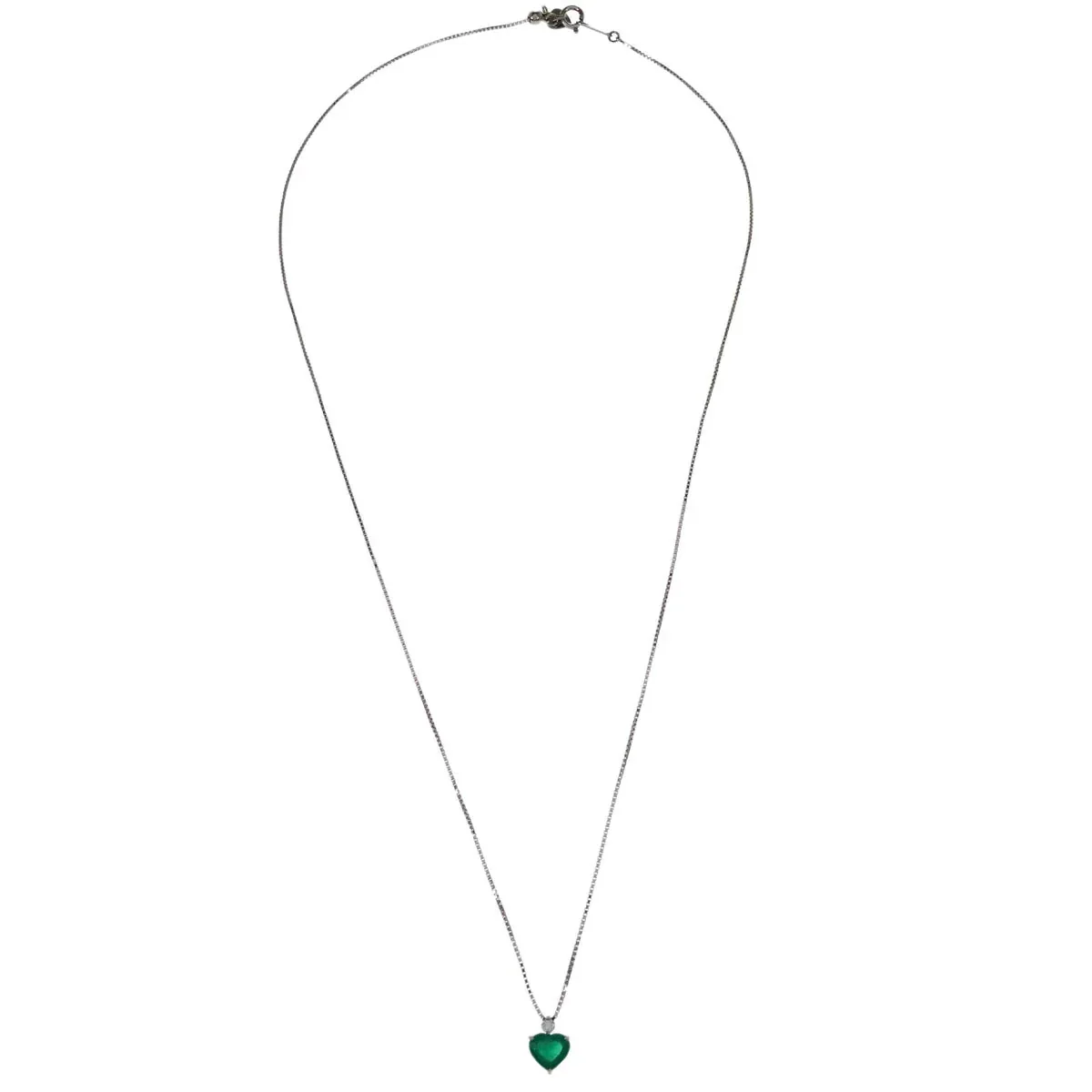 Pendant Necklace PT900 PT850 Emerald Diamond - Image 3