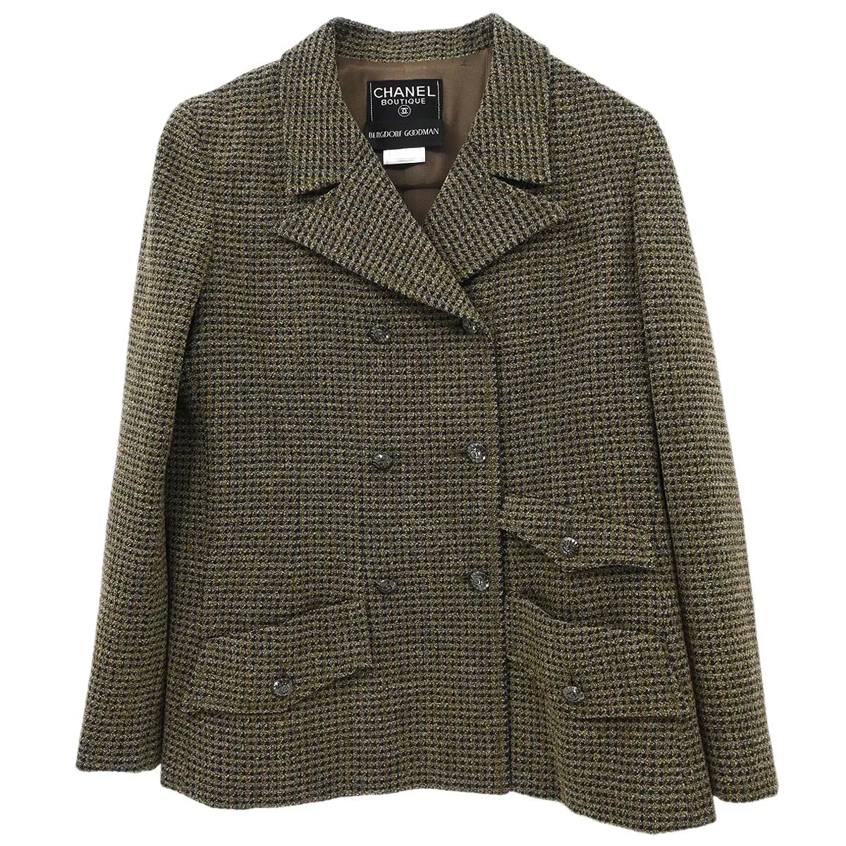 Chanel 1997 Double Breasted Jacket Brown #42