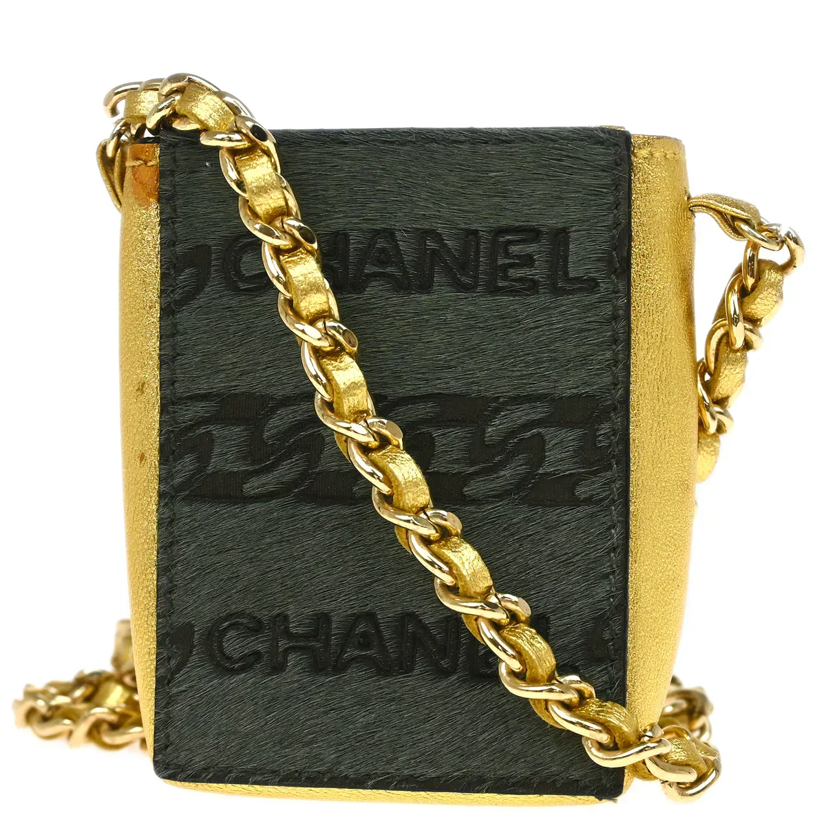 Chanel 2000-2002 Khaki Chain Shoulder Cigarette Case Small Good - Image 2