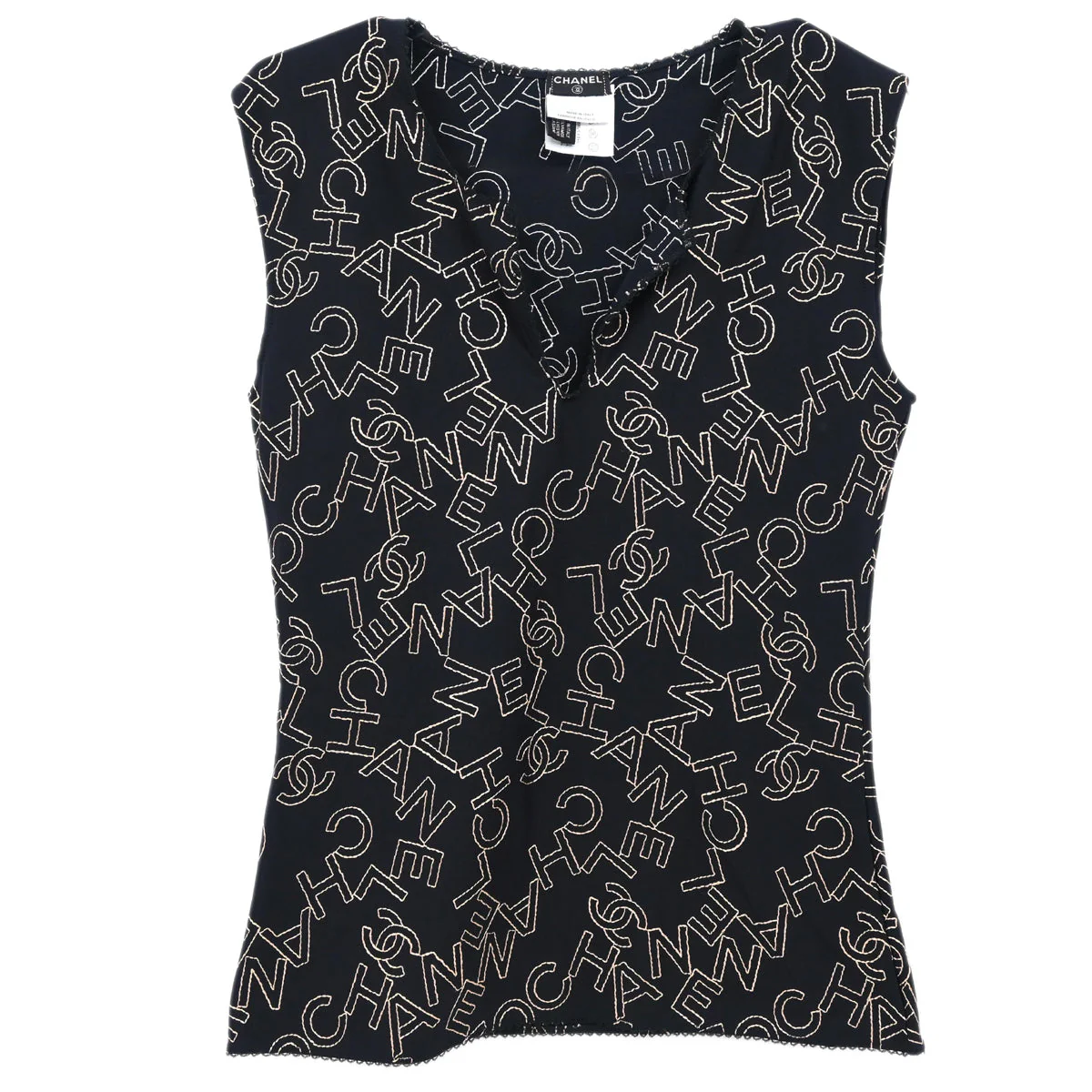Chanel 2005 Sleeveless Top Black #40