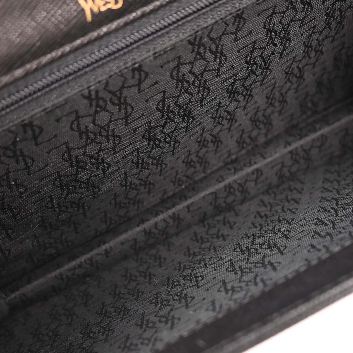 Yves Saint Laurent Black Leather Clutch Bag - Image 9