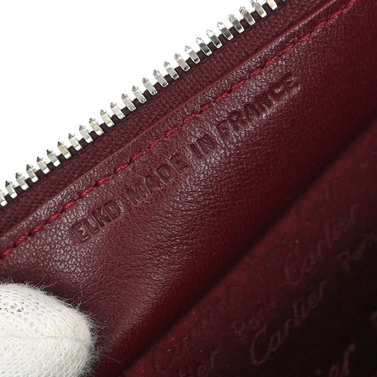 Cartier Bordeaux Leather Handbag - Image 10