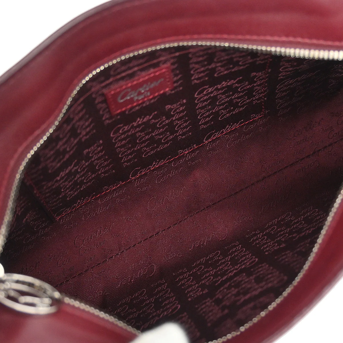 Cartier Bordeaux Leather Handbag - Image 8