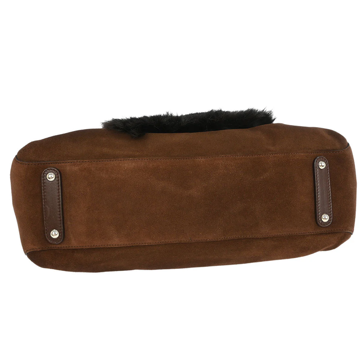 Salvatore Ferragamo * Brown Suede Gancini Handbag - Image 3