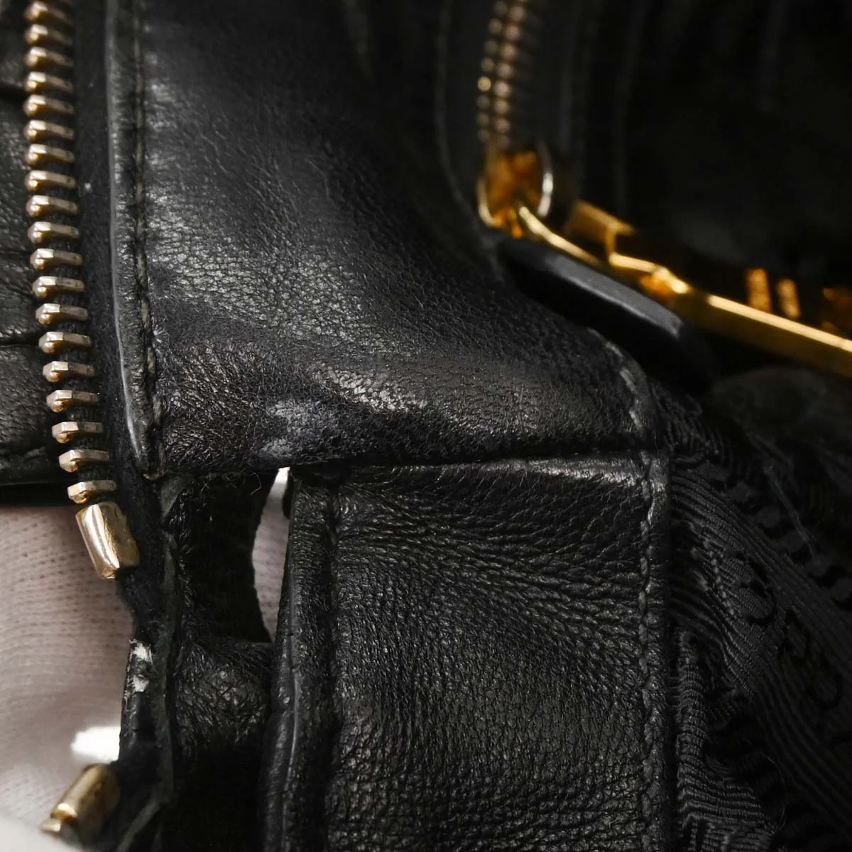 Prada Black Lambskin Handbag - Image 6