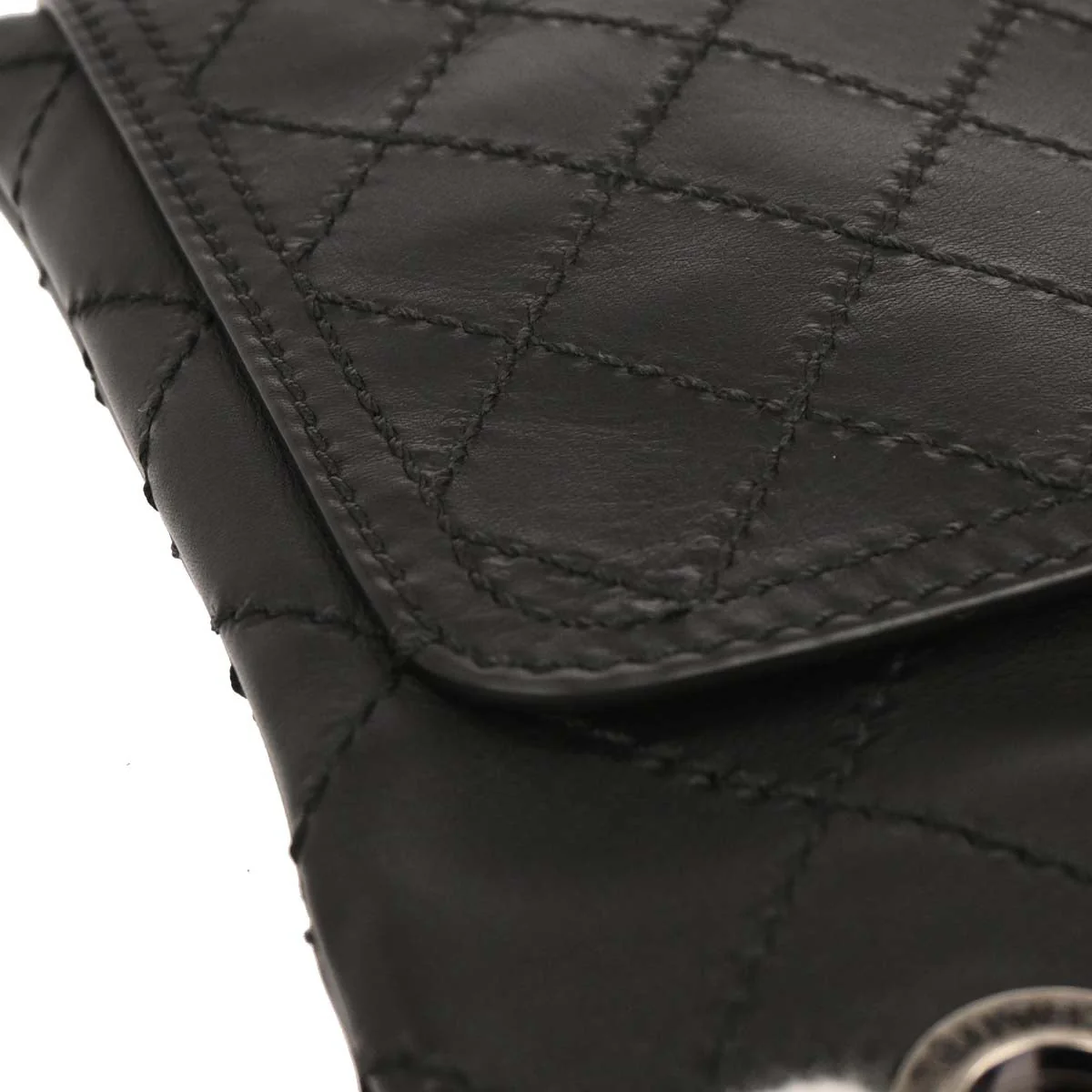 Chanel 2014-2015 Black Calfskin Wild Stitch Chain Tote Bag - Image 4