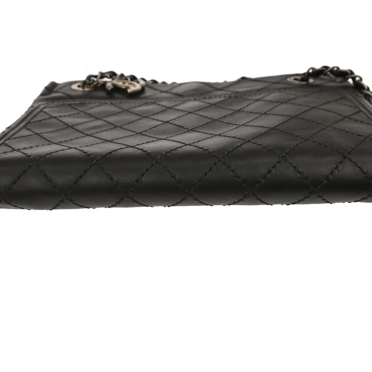 Chanel 2014-2015 Black Calfskin Wild Stitch Chain Tote Bag - Image 5