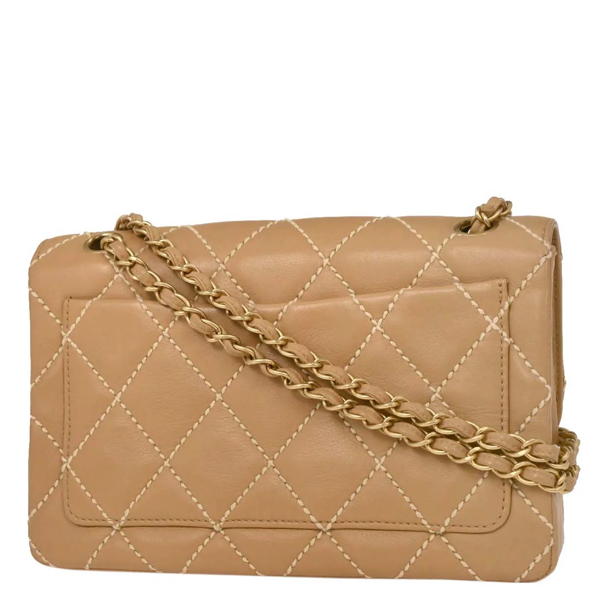 Chanel 2003-2004 Beige Calfskin Shoulder Bag - Image 2