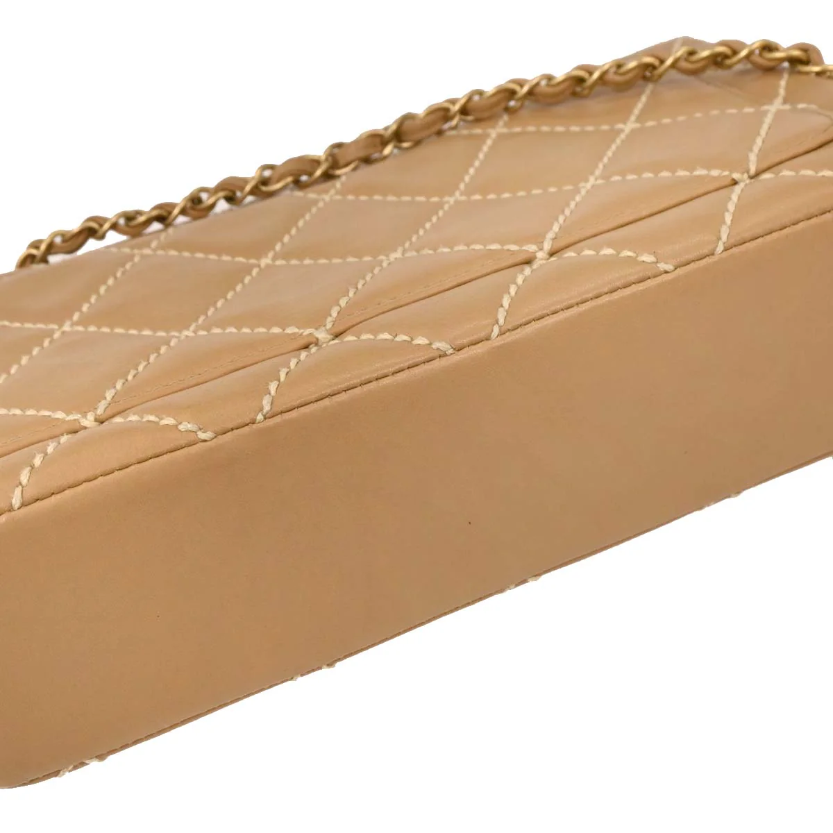 Chanel 2003-2004 Beige Calfskin Shoulder Bag - Image 3