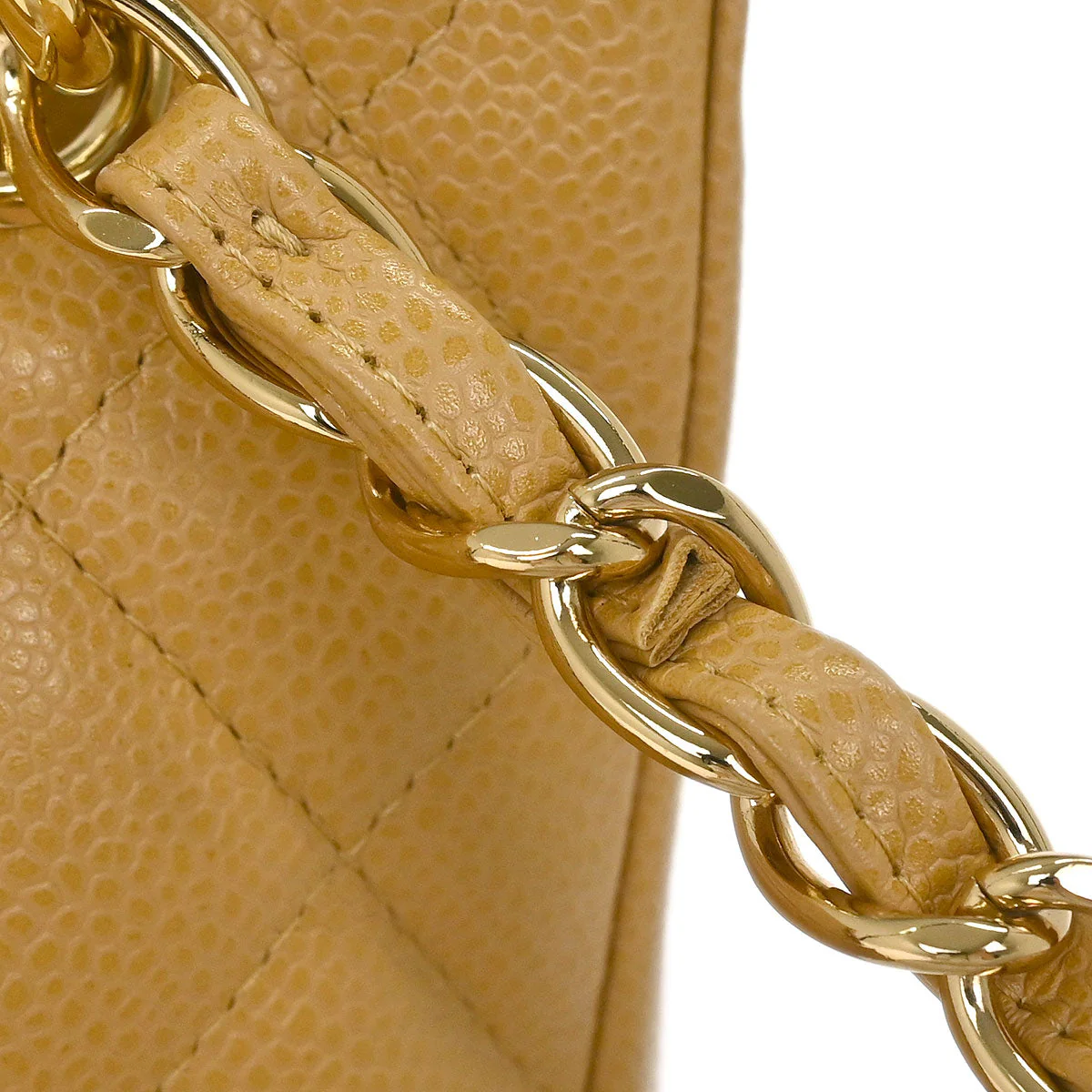 Chanel Beige Calfskin Petite Shopping Tote PST Chain Handbag - Image 5