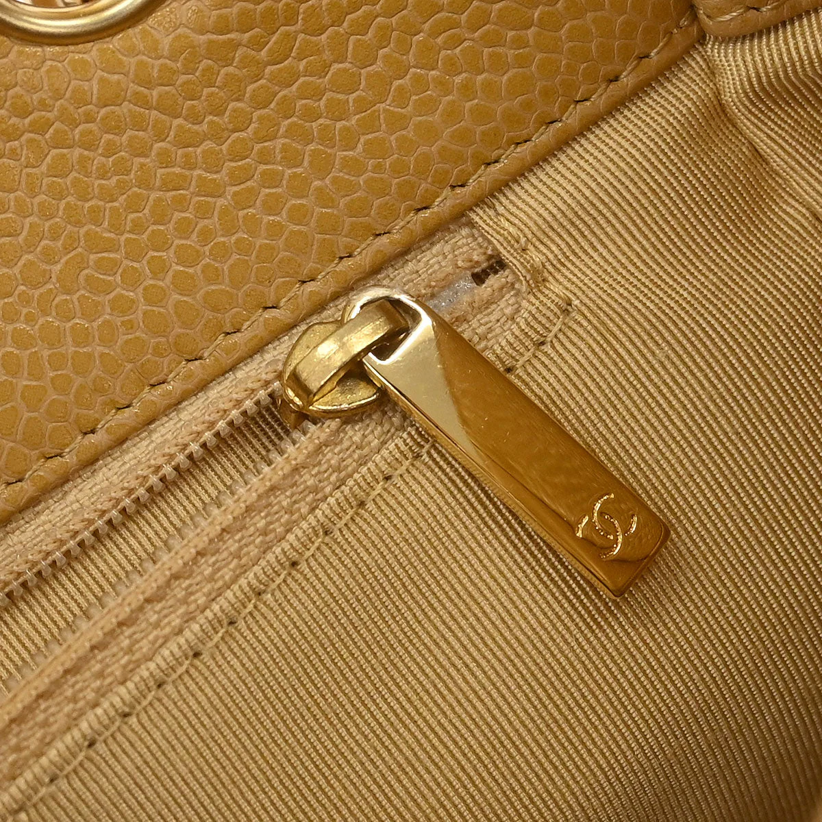 Chanel Beige Calfskin Petite Shopping Tote PST Chain Handbag - Image 9