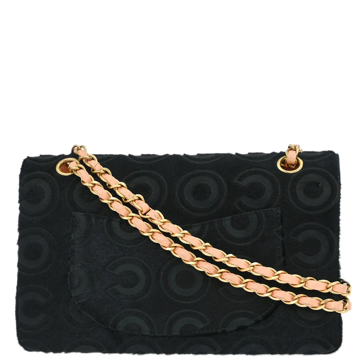 Chanel 2002-2003 Black Pony Hair Medium Classic Double Flap Shoulder Bag - Image 2
