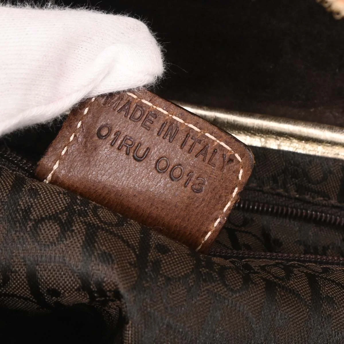 Christian Dior 2003 Gold Leather Canvas Saddle Handbag - Image 10