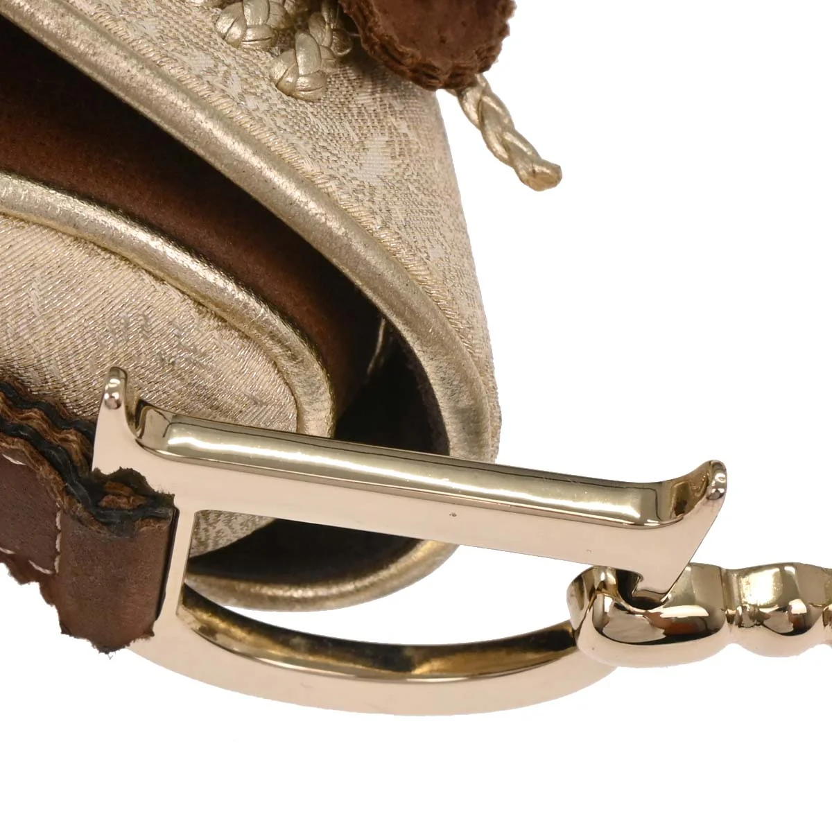 Christian Dior 2003 Gold Leather Canvas Saddle Handbag - Image 5