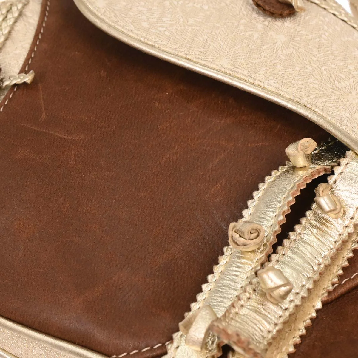 Christian Dior 2003 Gold Leather Canvas Saddle Handbag - Image 7