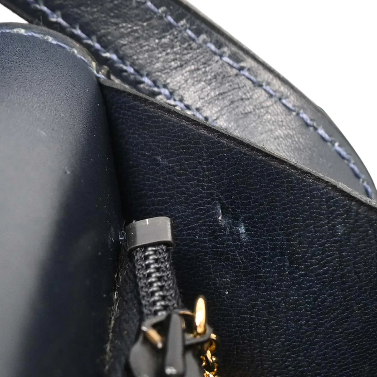 Celine Navy Leather Handbag - Image 10