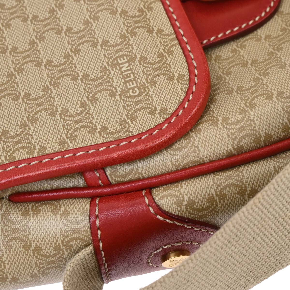 Celine Beige PVC Macadam Shoulder Bag - Image 3