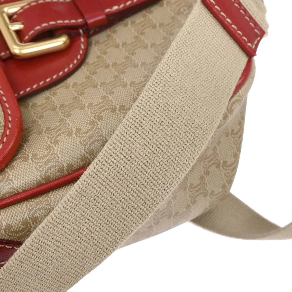 Celine Beige PVC Macadam Shoulder Bag - Image 4