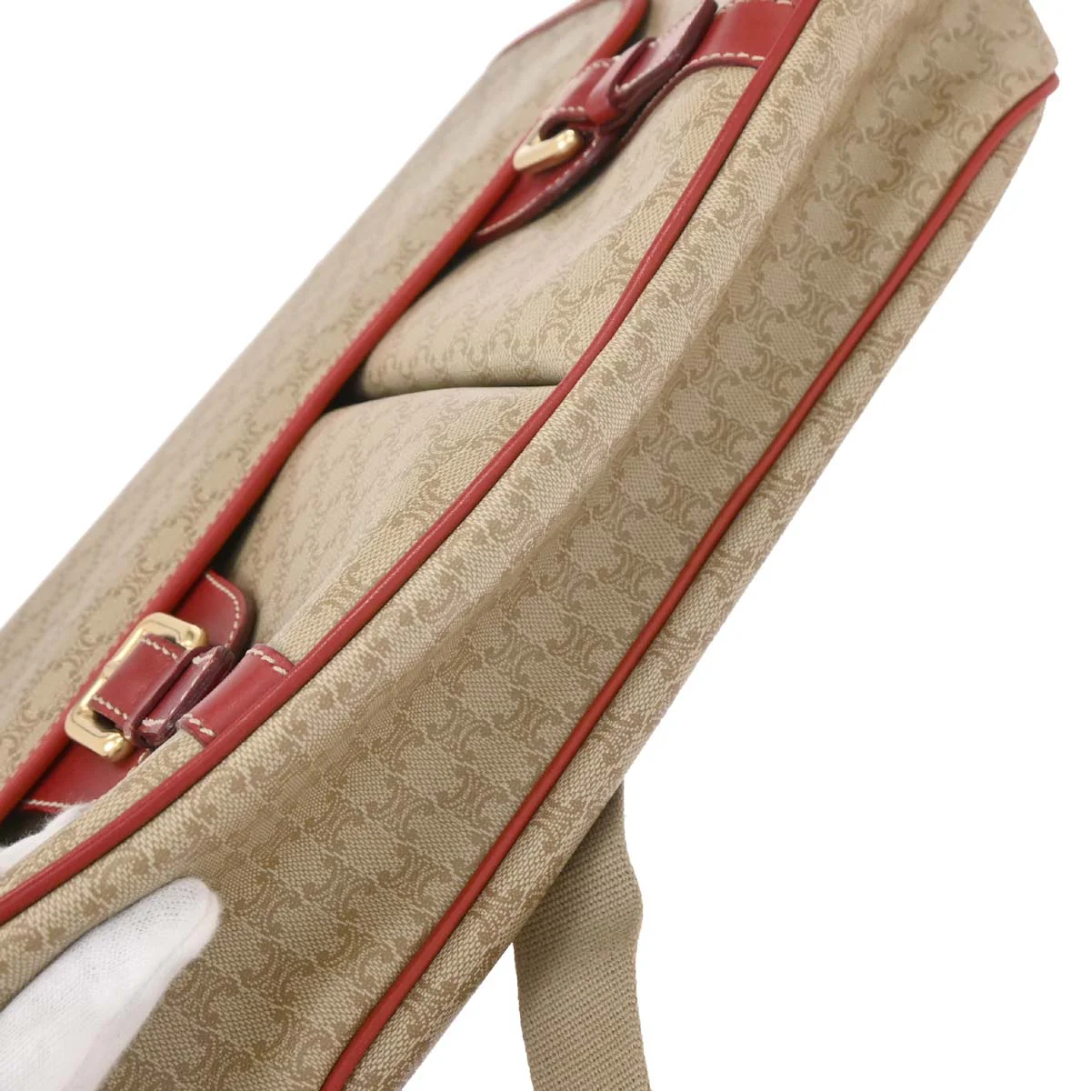 Celine Beige PVC Macadam Shoulder Bag - Image 5