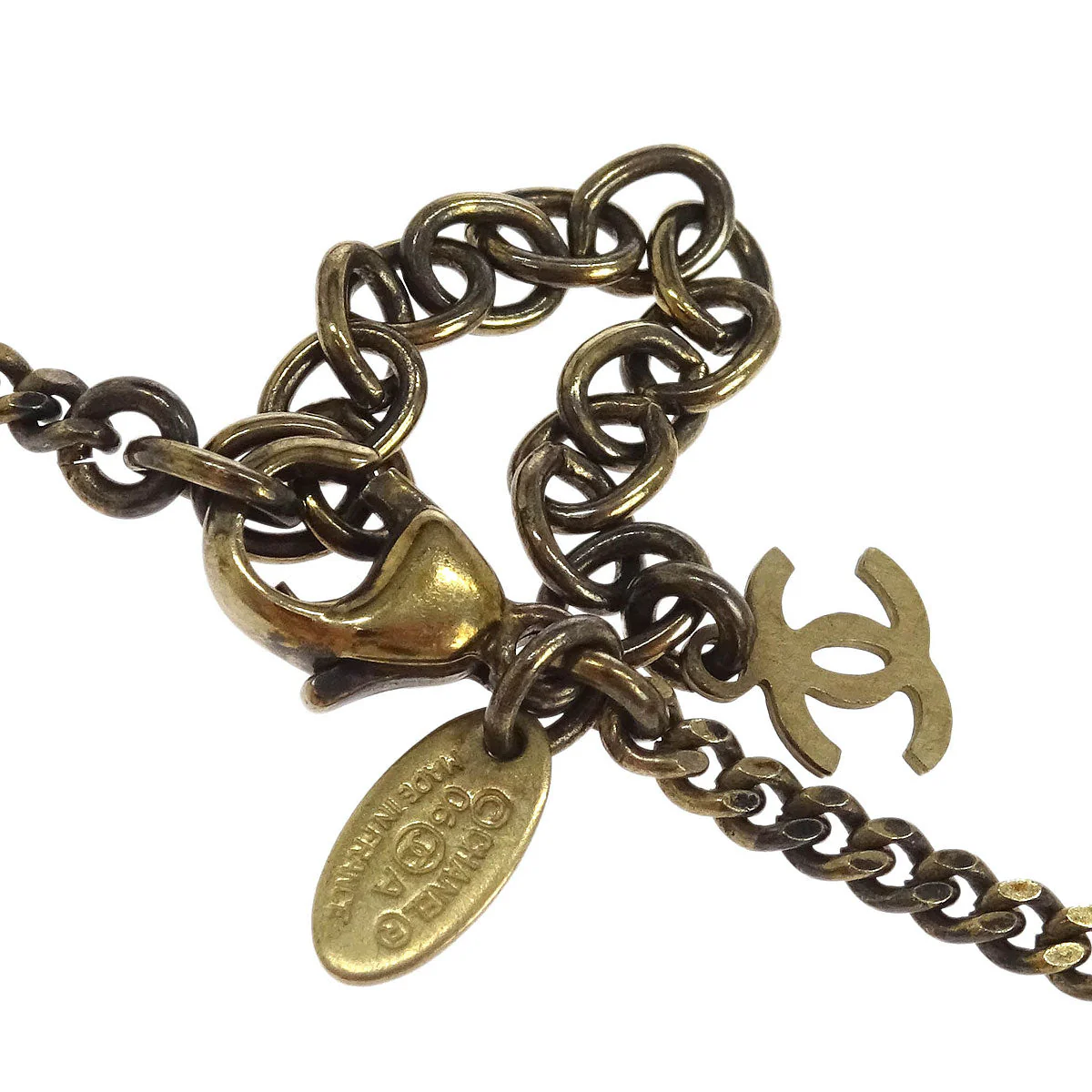 Chanel Gold Square Chain Pendant Necklace 06A - Image 4