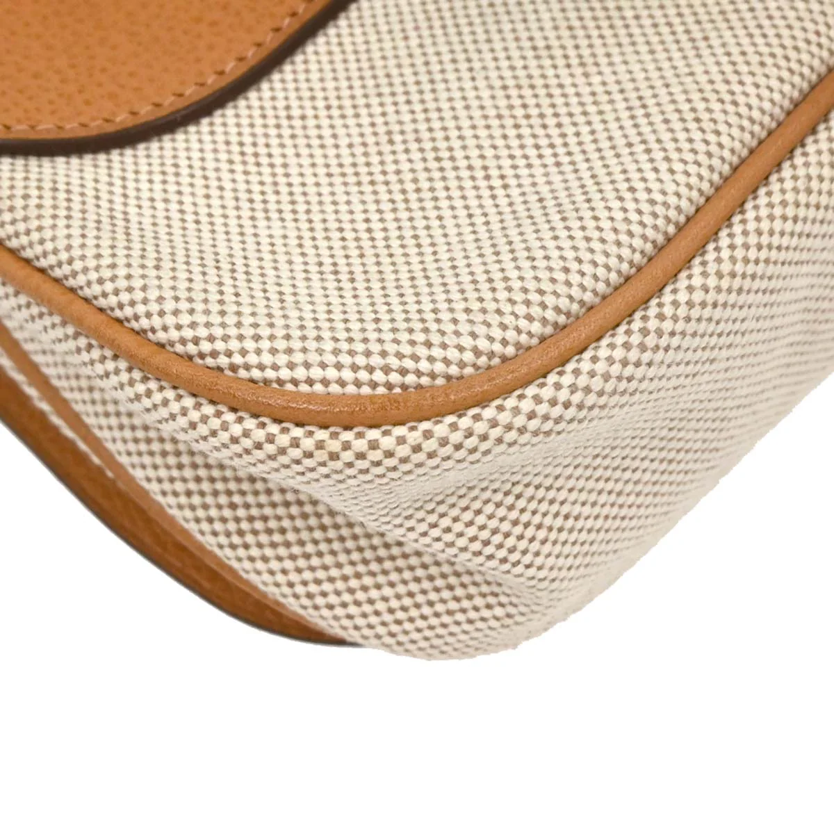 Hermes 2005 Beige Toile H Vache Liegee Sac Colorado PM Shoulder Bag - Image 3