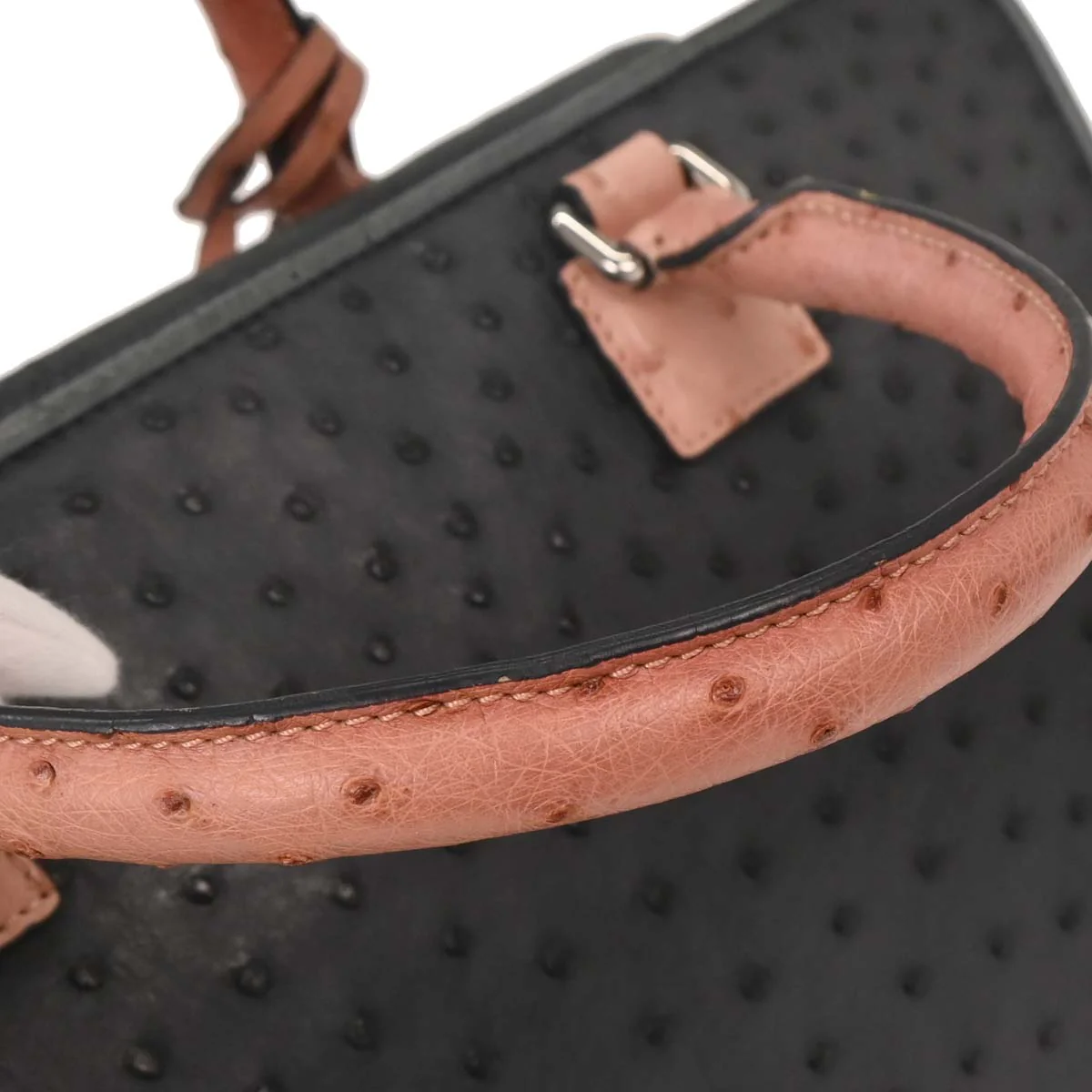 Loewe * Navy Ostrich Amazona 36 Handbag - Image 4