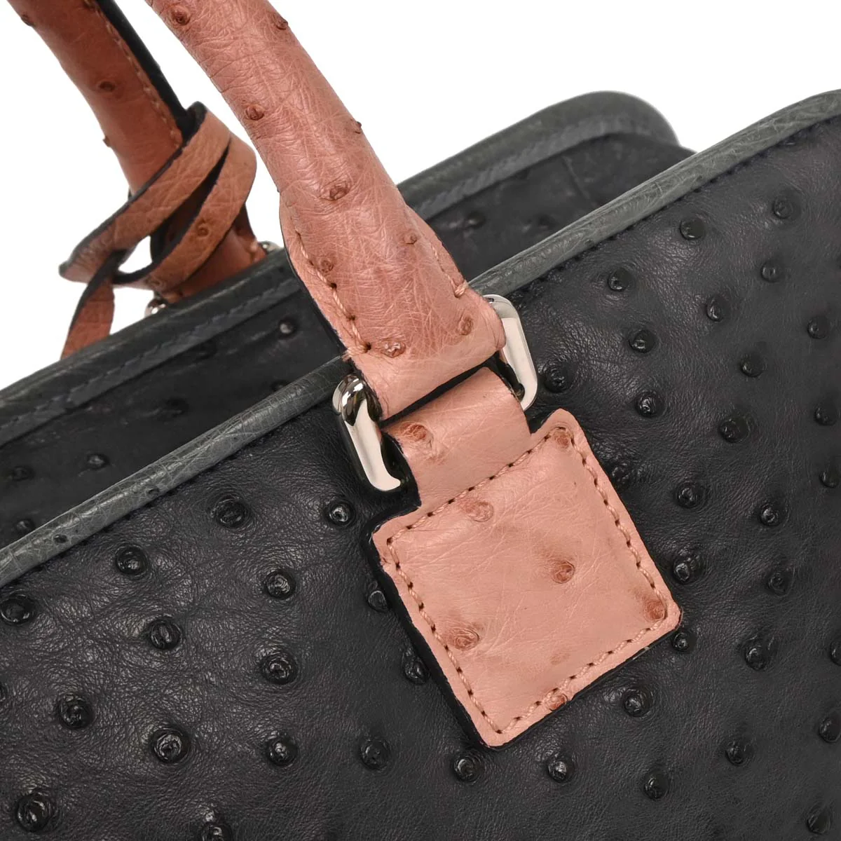 Loewe * Navy Ostrich Amazona 36 Handbag - Image 5