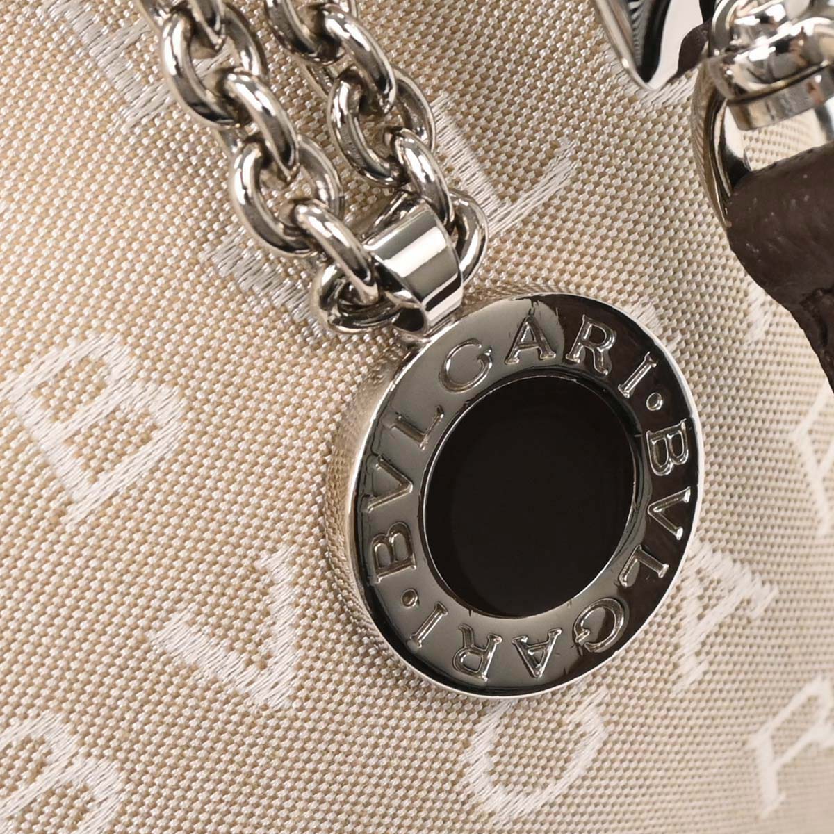 Bvlgari Beige Canvas Logomania Handbag - Image 4