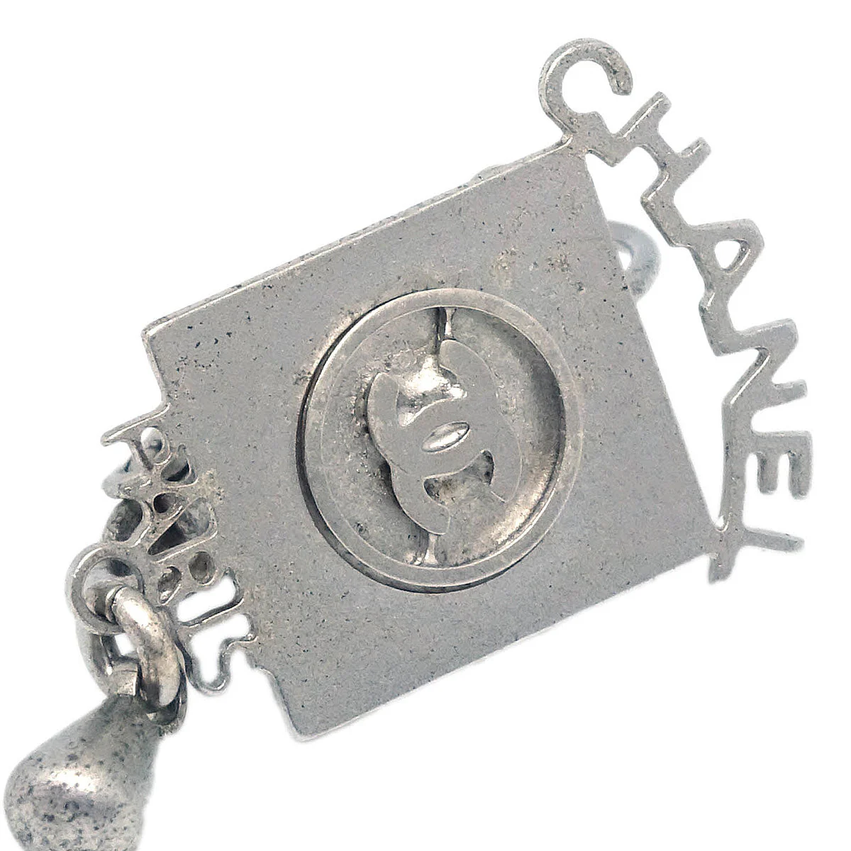 Chanel Dangle Pierced Earrings Silver 00C - Image 2